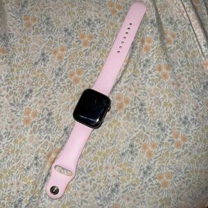 Apple Pink Smartwatch with Silicone Band